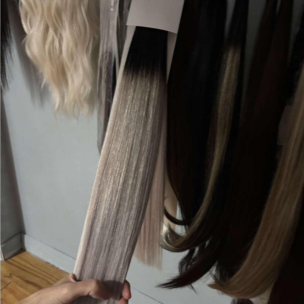 Ombre Hair Extensions - Black to silver